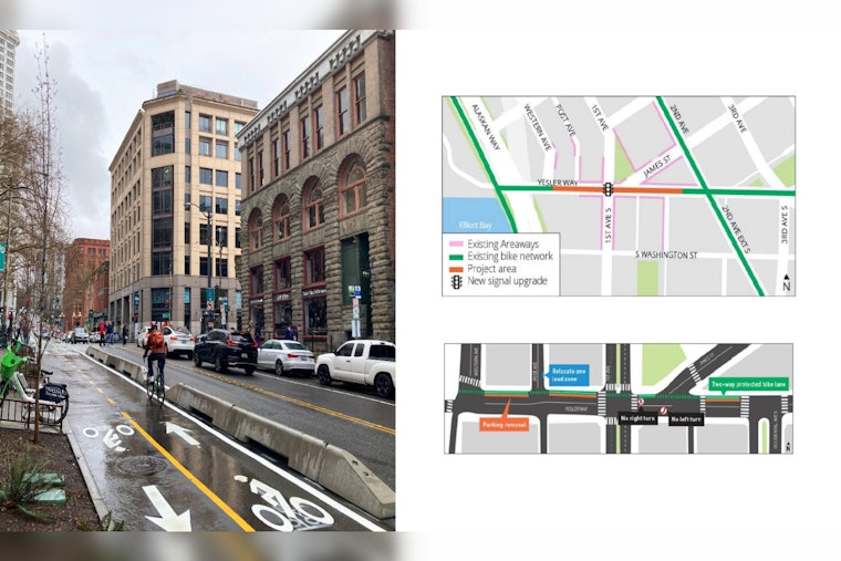 Yesler Bike Lane Finally Seals Waterfront Gap to Colman Dock