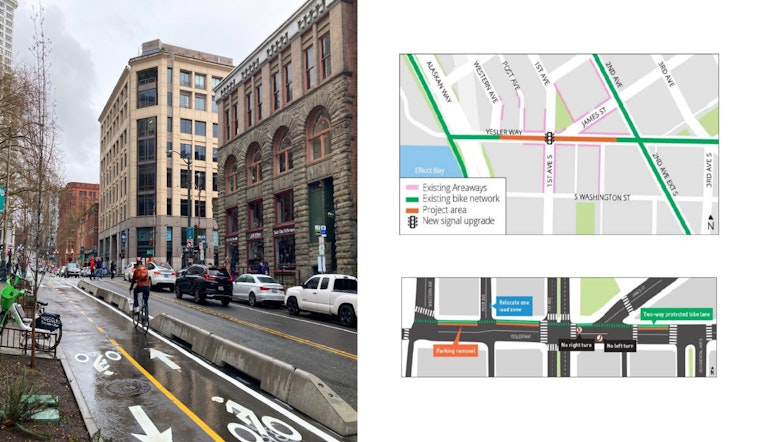 Yesler Bike Lane Finally Seals Waterfront Gap to Colman Dock