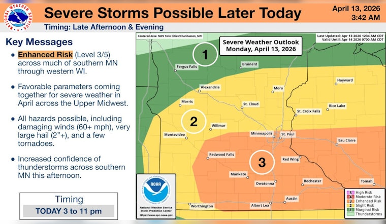 Baseball-Size Hail Threatens Minneapolis Evening Commute Tonight