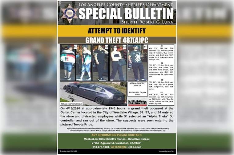 Crew Pulls Off Westlake Village Guitar Center Heist, Detectives Seek Local Help