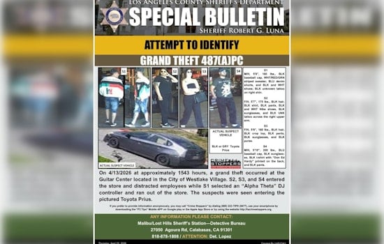Crew Pulls Off Westlake Village Guitar Center Heist, Detectives Seek Local Help