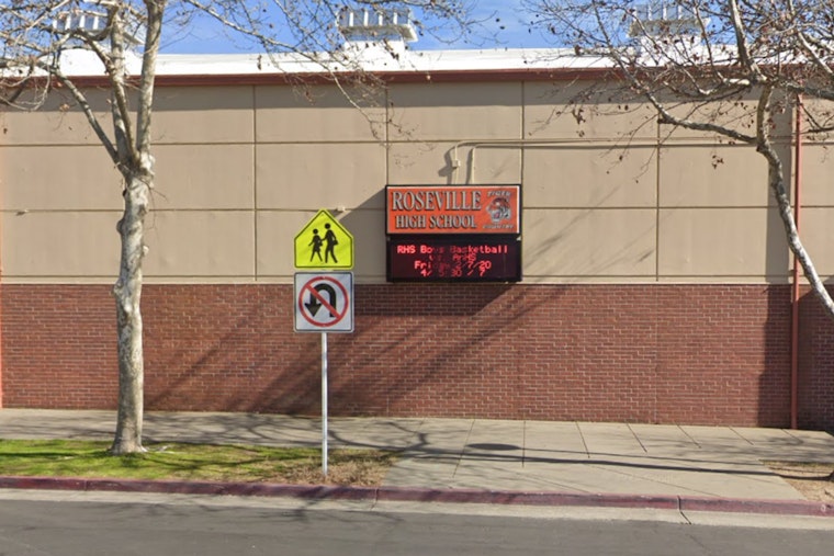 Electric School Bus Blaze Shuts Down Street Behind Roseville High