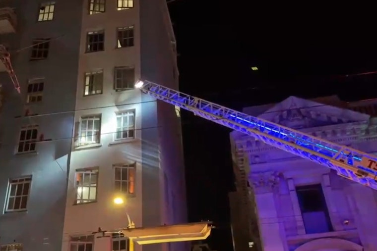 Fifth-Floor Fire Erupts On McAllister Street Block