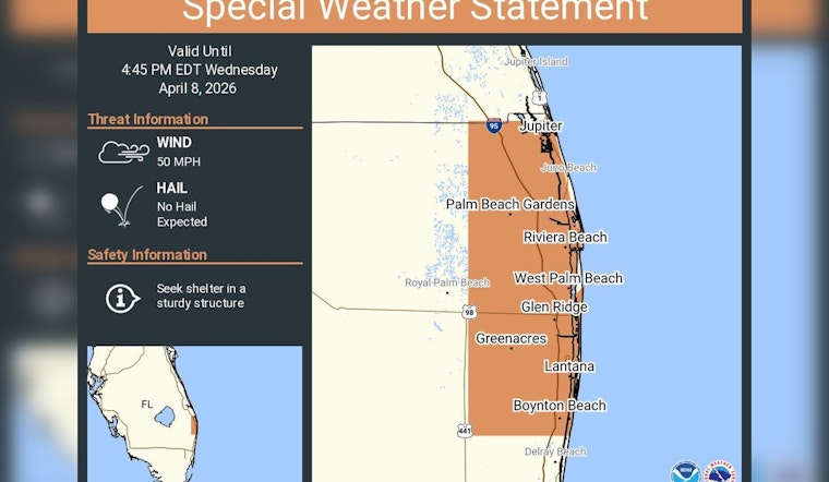 Gusty Storms Barrel Into West Palm, Boynton And Jupiter, NWS Warns