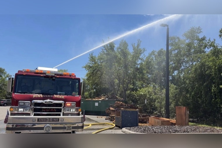 Gusty Winds Whip Brush Fire Behind Pinellas Park Offices, Crews Hold The Line