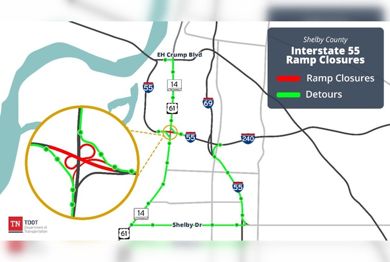 I-55 Exit 7 Shutdown Set to Snarl South Memphis for Months