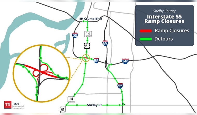 I-55 Exit 7 Shutdown Set to Snarl South Memphis for Months