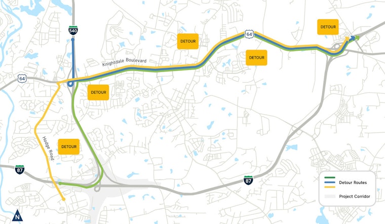 Knightdale Nighttime Traffic Headache: I-87 Drivers Hit With Overnight Shutdowns As 540 Work Heats Up