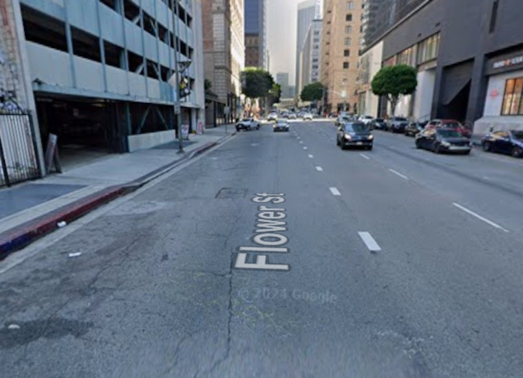 LAFD Responds To Downtown Jumper Near Flower St