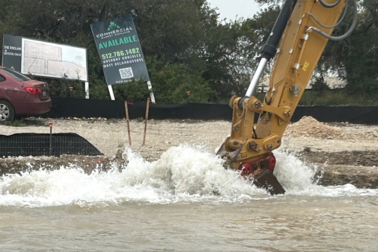 Leander Water Main Break on Crystal Falls Parkway