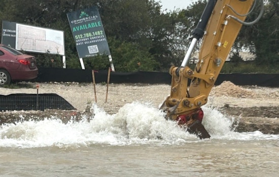 Leander Water Main Break on Crystal Falls Parkway