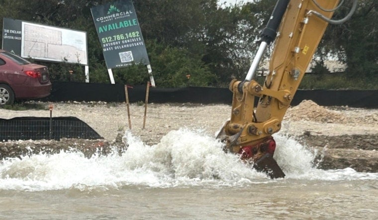 Leander Water Main Break on Crystal Falls Parkway