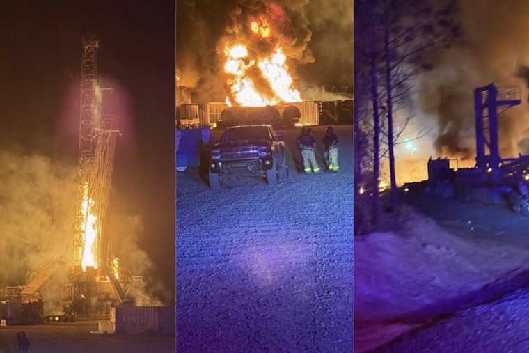 Midnight Inferno Erupts At East Texas Gas Well Near Etoile