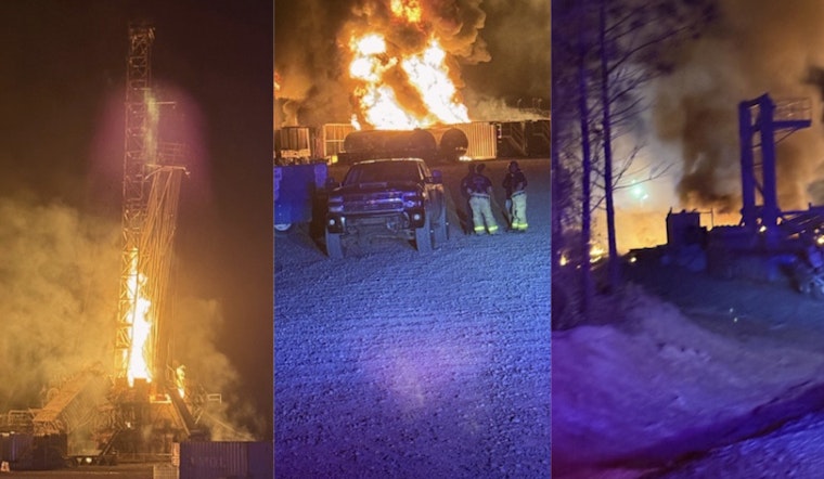 Midnight Inferno Erupts At East Texas Gas Well Near Etoile