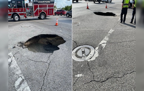 Northwest Houston Street Swallows Car In Veterans Memorial Sinkhole Shock