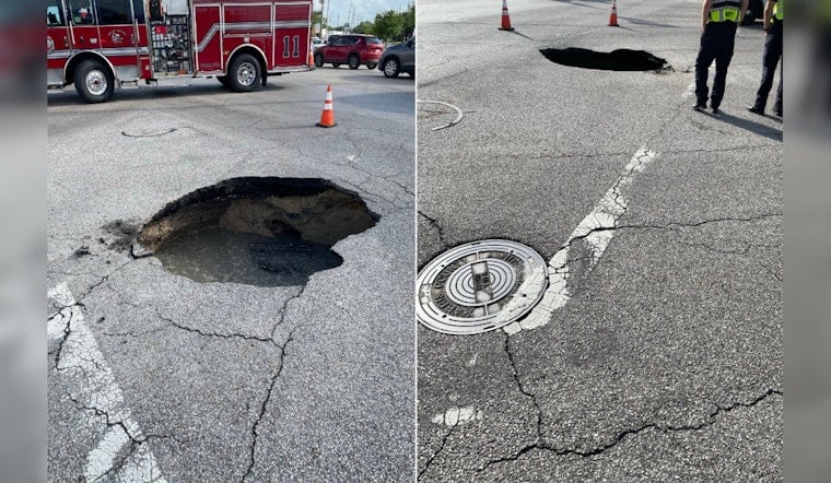 Northwest Houston Street Swallows Car In Veterans Memorial Sinkhole Shock