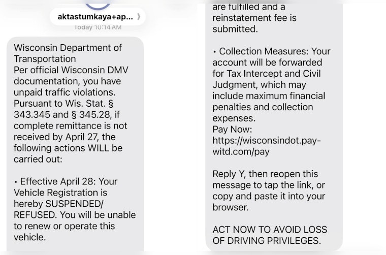Oak Creek Cops Sound Alarm On Phony WisDOT License-Suspension Texts