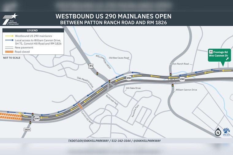 Oak Hill Parkway Opens New Lanes in Austin