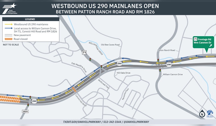 Oak Hill Parkway Opens New Lanes in Austin