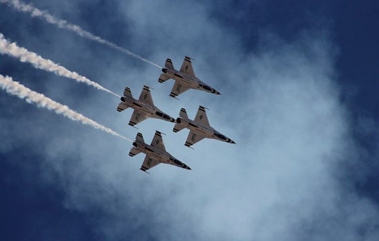 Pink Jet Paints Travis Skies As Thunderbirds Roar Over Fairfield