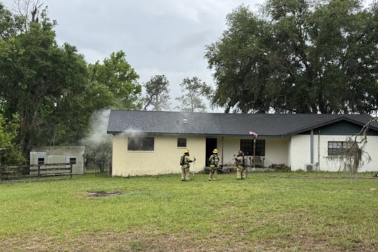 Powell Road Shut Down As Fire Crews Battle Structure Blaze Near Brooksville