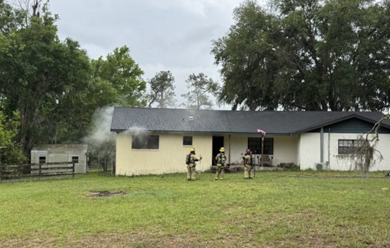 Powell Road Shut Down As Fire Crews Battle Structure Blaze Near Brooksville