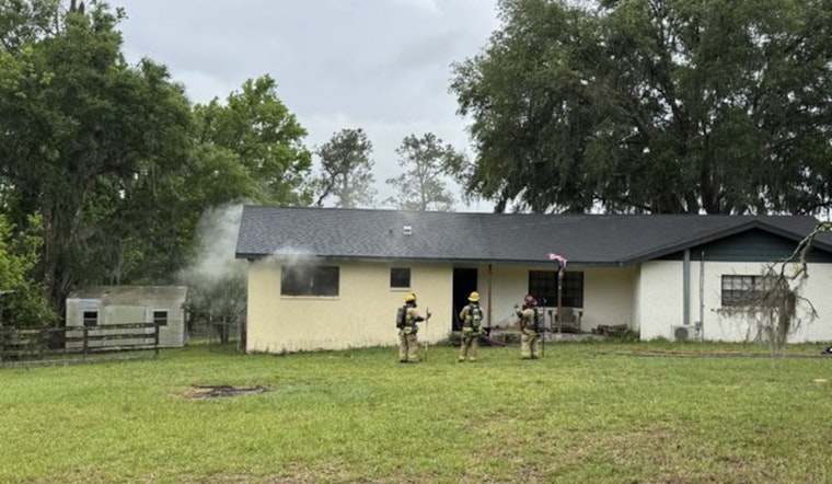 Powell Road Shut Down As Fire Crews Battle Structure Blaze Near Brooksville