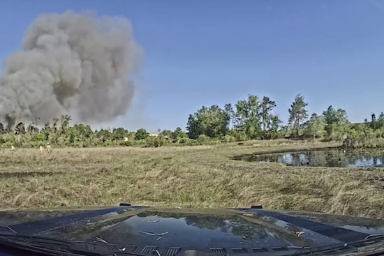 Roadside Blaze Near U.S. 19 Chokes Traffic As Crews Shield Buildings