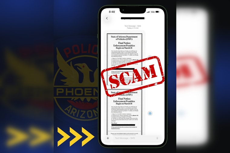 Scam Text Blitz Targets Phoenix Drivers With Phony Photo Tickets