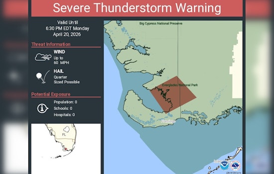 Severe Storms Take Aim At Remote Everglades As Monroe County Warning Hits