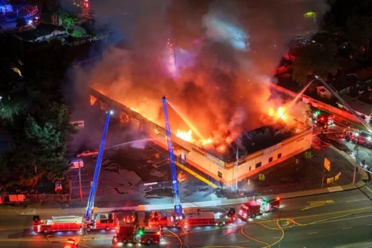 Stockton Warehouse Crumples In Late-Night Inferno Off Wilson Way