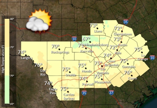 Sunny Skies in Austin Today at 74°F, Weekend Storm Risk Ahead