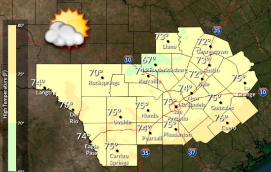 Sunny Skies in Austin Today at 74°F, Weekend Storm Risk Ahead