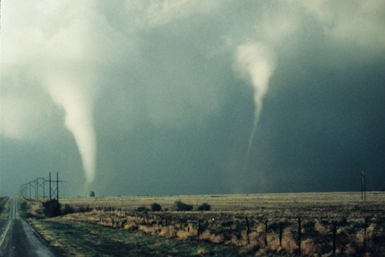 Twin Twisters Team Up In Wild Show Near Small Oklahoma Town