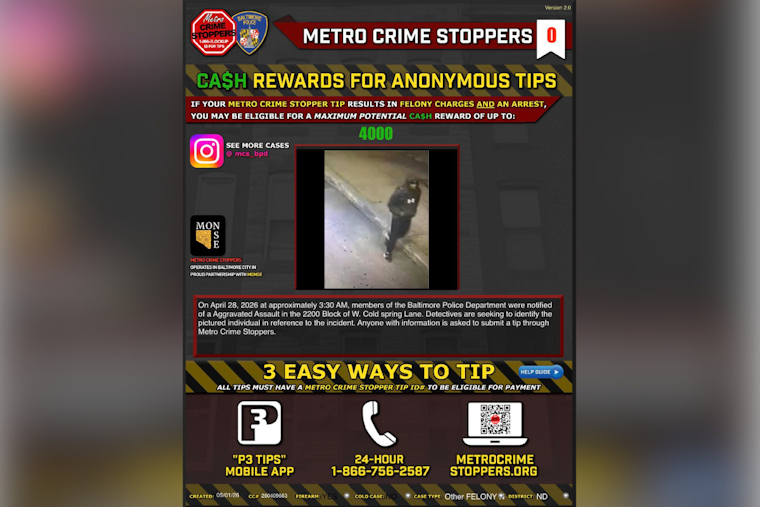 Baltimore Cops Hunt Armed Assault Suspect On West Cold Spring Lane