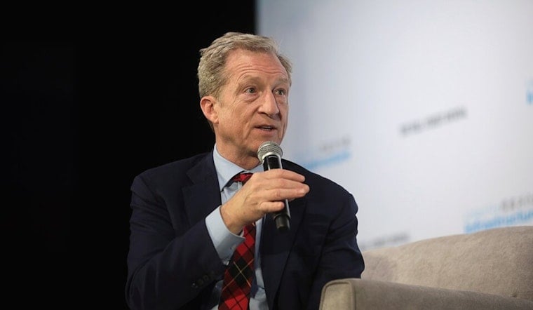 Billionaire Steyer Crashes San Jose Rally In 'Workers Over Billionaires' Tee