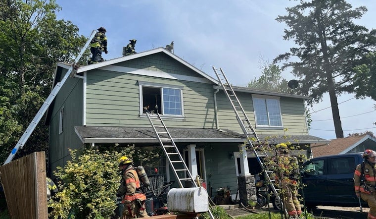 Boom, Then Blaze: Multiple Brentwood-Darlington Structures Burn In SE Portland