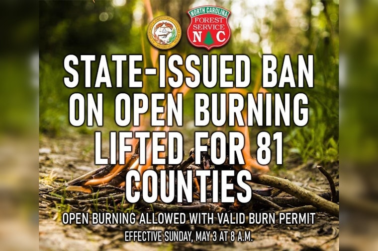 Burn Ban Breaks For 81 NC Counties, But Cabarrus Still On The Hot Seat