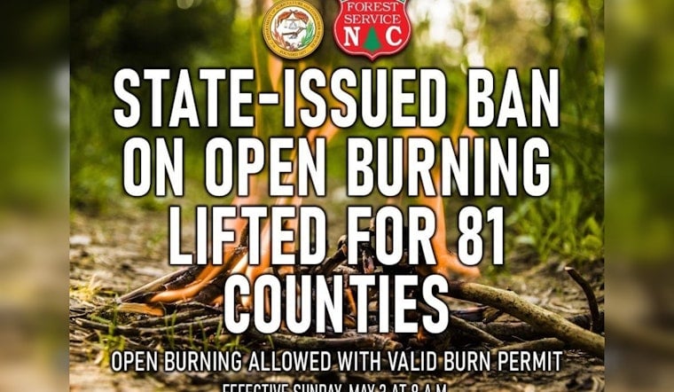 Burn Ban Breaks For 81 NC Counties, But Cabarrus Still On The Hot Seat
