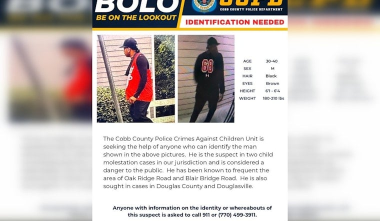 Cobb Cops Hunt Suspected Child Molester Roaming Oak Ridge, Blair Bridge Corridors