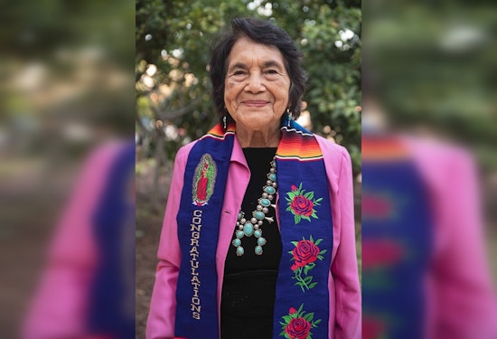 Dolores Huerta Returns To Public Eye In Downtown LA