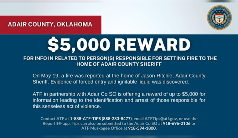 Feds Dangle $5K After Suspicious Blaze Rips Through Adair County Sheriff’s Home
