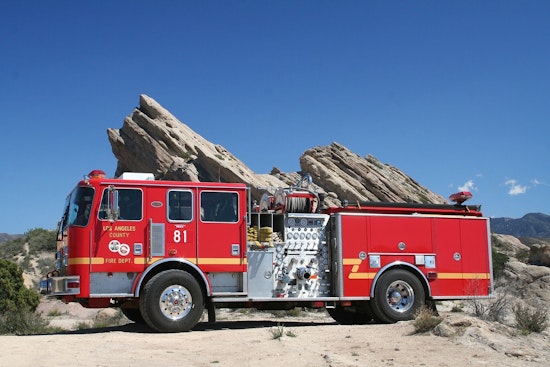 Fire Burns Under 110 Freeway In San Pedro