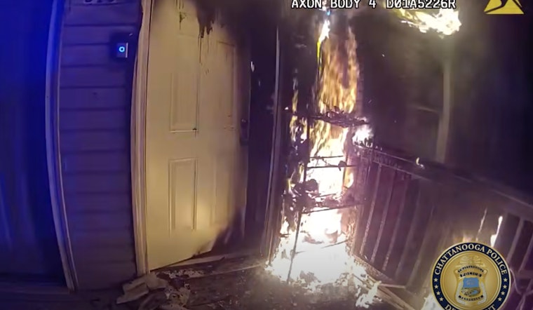 Hero Cop Plunges Into Inferno To Drag Mom And Kids To Safety
