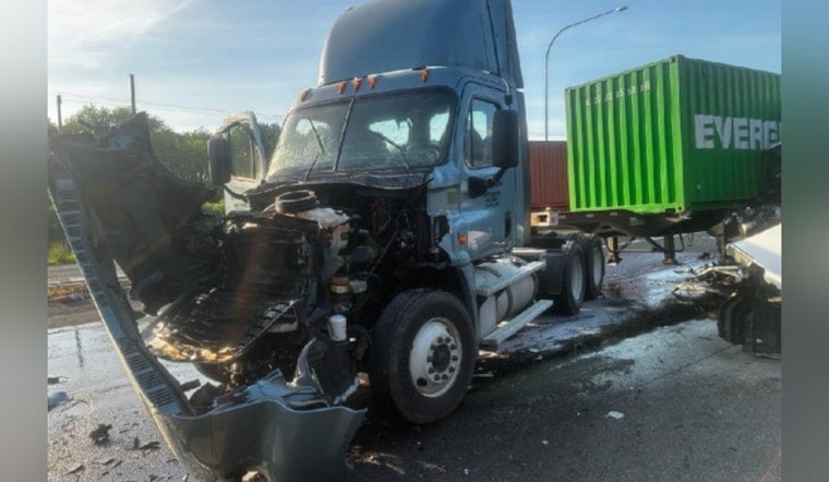 I-5 Chaos Near Winlock, Semi Pileup And Diesel Spill Paralyze Northbound Lanes