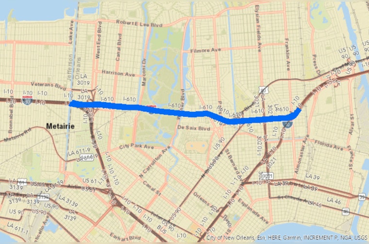 I-610 Goes Dark All Weekend, Forcing Holiday Detours Across New Orleans