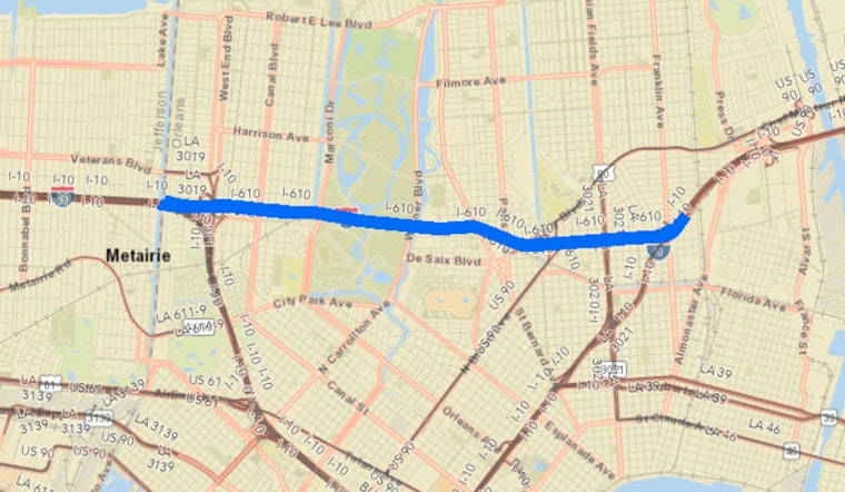 I-610 Goes Dark All Weekend, Forcing Holiday Detours Across New Orleans