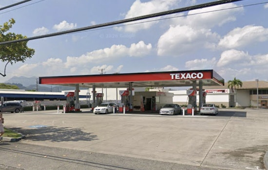 Masked Cleaver Crook Rolls Out of Kailua Texaco on Skateboard