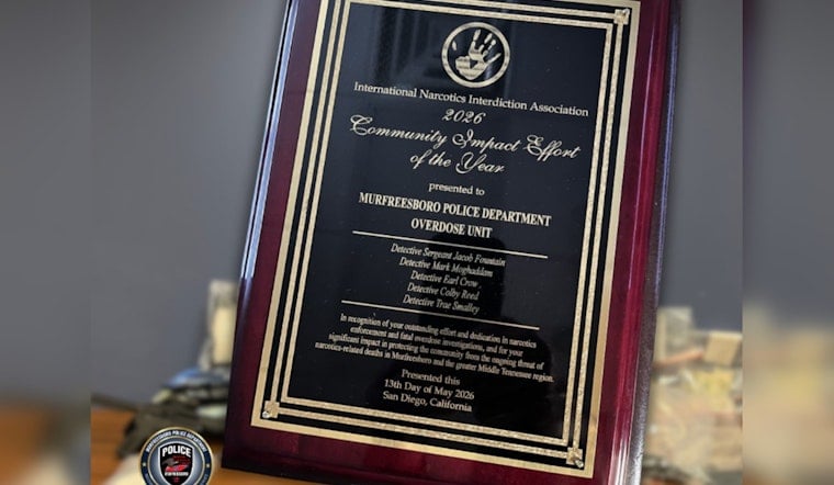Murfreesboro Overdose Cops Nab International Honor After Big Drug Hauls