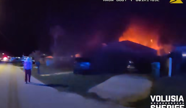 Ormond Beach Cop Kicks In Door, Drags Two From Raging House Fire